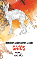 Libros para colorear para adultos - Nivel fácil - Animales - Gatos