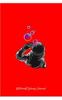 Astronaut Galaxy Journal: Lined Journal - Astronaut Blowing Bubbles On Space Cute Galaxy Spaceman Gift - Red Ruled Diary, Prayer, Gratitude, Writing, Travel, Notebook For Men