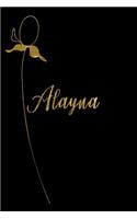 Alayna: Personalized Writing Journal for Women - Elegant Black and Gold