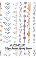 2020 - 2024 5-Year Portable Monthly Planner 6x9