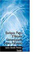 Quelques Pages D'Histoire Contemporaine Lettres Politiques