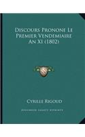 Discours Pronone Le Premier Vendemiaire an XI (1802)