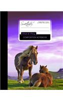 Horse & Pony Composition Notebook: College Ruled Writer's Notebook for School / Teacher / Office / Student [ Perfect Bound * Large ]: College Ruled Writer's Notebook for School / Teacher / Office / Student [ Perfect Bound * Large ]