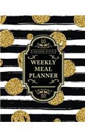 Weekly Meal Planner: Breakfast Lunch Dinner Dessert Weekly Planning (Gold Sparkling Design)