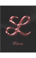 Liana: 1 Year Weekly Planner with Note Pages (12 Months) - Black Marble Rose Gold Pink Effect Letter L - 2020 - 2021 - Week Planning - Monthly Appointment 