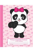 Primary Composition Notebook Story Journal: Kawaii Panda Notebook with Picture Space and Handwriting Practice Paper for Girls in Kindergarten, First and Second Grade, 100 Blank Writing Pages w