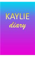 Kaylie: Journal Diary - Personalized First Name Personal Writing - Letter K Blue Purple Pink Gold Effect Cover - Daily Diaries for Journalists & Writers - J