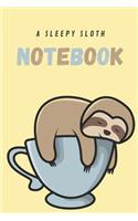A sleepy sloth notebook