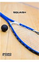 Squash 2020 Planner Monthly & Weekly Notebook Organizer: 6x9 inch (similar A5) calendar from DEC 2019 to JAN 2021 with monthly overview and weekly pages creamy colored with beautiful squash racquet racket 