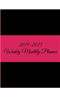 2019-2021 Weekly Monthly Planner: Black & Pink, 8.5" x 11" Three Year Planner Academic 2019-2021 Calendar NoteBook (36 Months Calendar Planner)