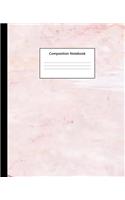 Composition Notebook: Natural Pink Marble College Ruled Blank Lined Cute Notebooks for Girls Women Teens Kids School Writing Notes Journal (7.5 X 9.25 In)