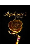 Stephanie's Journal: 8.5x11 Journal, Notebook, Diary Keepsake for Women & Girls! Gold on Black Journal to Write in for Women has 120 pages and 58 Inspiring Quotes from F(16 Personalizeme(tm) Namesake Journals)