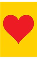 Blank Notebook - 100 Pages - Red Heart on Gold: Unlined / Unruled Cream Paper; Page Numbers; Blank Table of Contents; 6 X 9; 15.2 CM X 22.9 CM