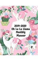 2019-2020 Oh La La Llama Monthly Planner