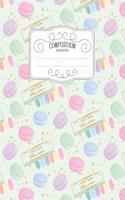 Composition Notebook: Kawaii College Ruled Narrow Line Comp Books for School - Rainbow Mint Macarons(67 Pastel Cute Journals for Students)