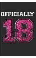 Officially 18: Happy 18 Years 18th Birthday 2001 Birthday Celebration Writing Journal Gift - Girly Milestone Memory Diary Logbook for Teenager Teens Teenies Boys G