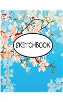 Sketchbook: Watercolor Pink Flower: 110 Pages of 8.5" x 11" Blank Paper for Drawing, Doodling or Sketching (Sketchbooks)