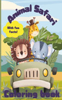 Animal Safari with fun facts coloring book