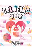 I Love You Coloring Book For Girls Ages 4-8