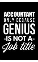 Accountant Only Because Genius Is Not A Job Title
