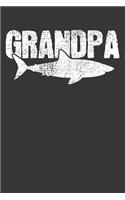 Notebook: Shark Grandpa Grandfather Vintage Gift Dot Grid 6x9 120 Pages Journal