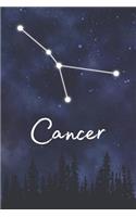 Cancer: A Lined Notebook Zodiac Journal with Watercolor Constellation Galaxy and Fun Details About Your Sun Sign