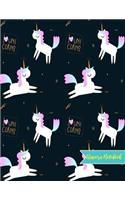Unicorn Notebook: Cute Kawaii Journal and Diary Large 8.5 x 11 Matte Cover with Blank Lined Ruled White Paper Interior - Perfect for School, Gifts for Kids (Girls and
