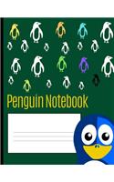 Penguin Notebook: College Ruled Line Paper Composition Notebook Beautiful Penguin Desing, School Office Home Student Teacher, Back To School Green Cover (8.5 x11) 120