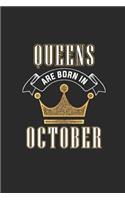 Queens Are Born In October: Graph Paper Notebook (6 x 9 - 120 pages) Birthday Months Themed Notebook for Daily Journal, Diary, and Gift