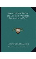 Meletemata Sacra De Officio Pastoris Evangelici (1747)