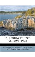 Announcement Volume 1925