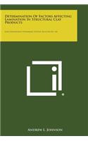 Determination of Factors Affecting Lamination in Structural Clay Products