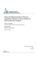 House Standing Committees' Rules on Legislative Activities