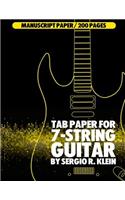 TAB Paper for 7-String Guitar: 200 of TAB Paper for 7-String Guitar