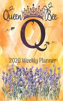 2020 Weekly Planner - Monogram Queen Bee Initial 