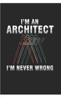 I'm Architect I'm never wrong: Cool Animated Sayings Design For Architect Notebook Composition Book Novelty Gift (6"x9") Dot Grid Notebook to write in
