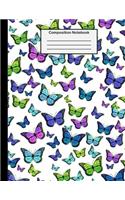 Composition Notebook: College Ruled - 8.5 x 11 Inches - 100 Pages - Butterfly Design