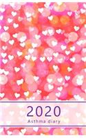 2020 Asthma diary: Dated Asthma symptoms tracker incl. Medications, Triggers, Peak flow meter section and charts, Exercise tracker, Notes pages. 8.5 x 5.5 (Half letter