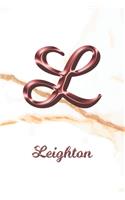 Leighton: Sketchbook - Blank Imaginative Sketch Book Paper - Letter L Rose Gold White Marble Pink Effect Cover - Teach & Practice Drawing for Experienced & As