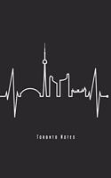 Toronto Notes: Toronto Skyline Notebook With Canadian Heartbeat Journal Diary Planner (Dot Grid Paper, 120 Pages, 6" x 9") Perfect Gift For Canada Lovers & Canadia