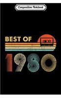 Composition Notebook: Vintage Best Of 1980 39th birthday Gift Retro Cassette Tape Journal/Notebook Blank Lined Ruled 6x9 100 Pages