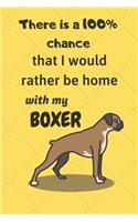 There is a 100% chance that I would rather be home with my Boxer Dog: For Boxer dog breed fans