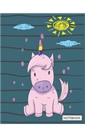 Notebook: Purple unicorn on green cover and Dot Graph Line Sketch pages, Extra large (8.5 x 11) inches, 110 pages, White paper, Sketch, Draw and Paint