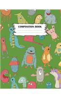 Composition Book: Monster Composition Book, Journal For Kids, 120 Pages, Wide Ruled Book, 8.5" x 11", Monsters On Cover