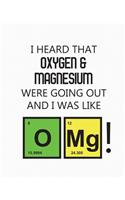 Student Science Lab Organic Chemistry Hexagonal Graph Paper Notebook: I Heard That Oxygen And Magnesium Were Going Out And I Was Like OMG!: 200 Pages Graph Paper Hexagon Diameter 0.25 inch (1/4"), Large 8x10 Softcover