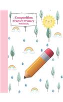 Composition Practice Primary Notebook: Pencil ABC Handwriting Midline Paper Journal for Girls Grades K-2 & 3