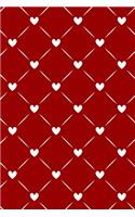 Journal Notebook White Quilted Hearts Pattern 2