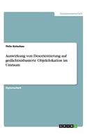Auswirkung von Desorientierung auf gedächtnisbasierte Objektlokation im Umraum