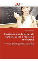 Enseignement du début de l''analyse réelle à l''entrée à l''université