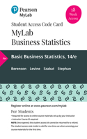 Mylab Statistics with Pearson Etext -- 18 Week Standalone Access Card -- For for Basic Business Statistics
